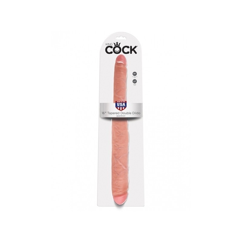 16" TAPERED DOUBLE DILDO FLESH
