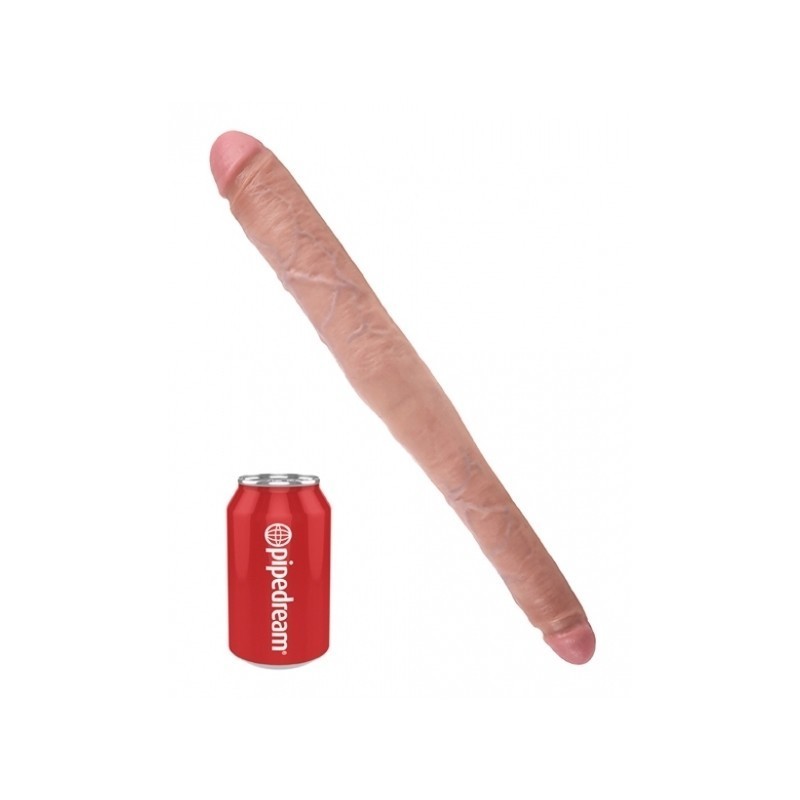 16" TAPERED DOUBLE DILDO FLESH