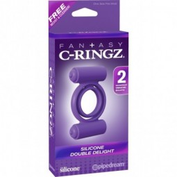 FANTASY C-RINGZ. SILICONE DOUBLE DELIGHT PURPLE.