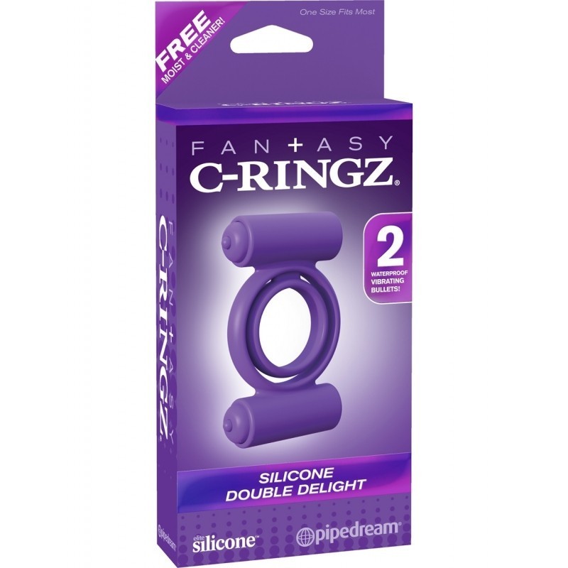 FANTASY C-RINGZ. SILICONE DOUBLE DELIGHT PURPLE.