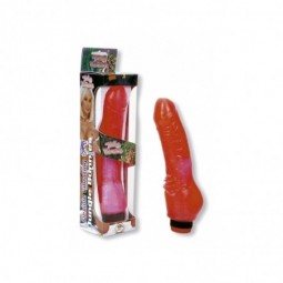 Vibrador Flexible Jelly Rojo 20cm con Testículos - Jungle Bunmes