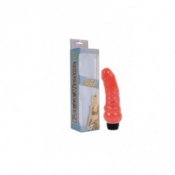 Vibrador Flexible Jelly Rojo 18cm con Testículos