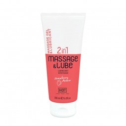 2 en 1 Massage & Lube -Gel Masaje y lubricante de Fresa - 200ml