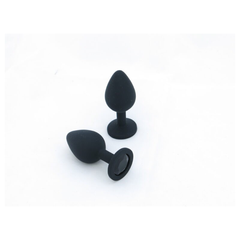 BUTT PLUG SILICONA - GRANDE - GEMA NEGRA