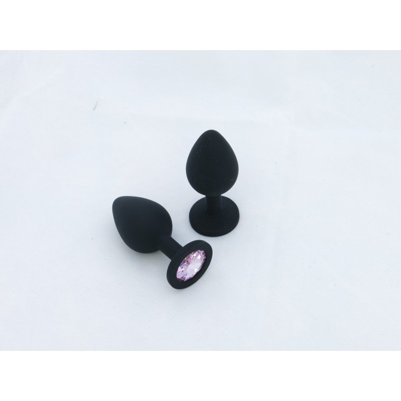 BUTT PLUG SILICONA - GRANDE - GEMA ROSA