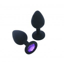 BUTT PLUG SILICONA - GRANDE - GEMA LILA