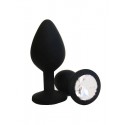 BUTT PLUG SILICONA - MEDIO - GEMA TRANSPARENTE