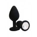 BUTT PLUG SILICONA - PEQUEÑO - GEMA TRANSPARENTE