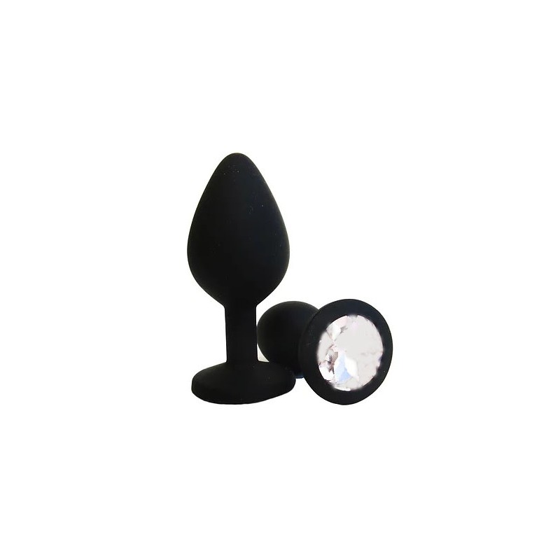 BUTT PLUG SILICONA - PEQUEÑO - GEMA TRANSPARENTE