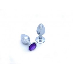 BUTT PLUG DE ALUMINIO - GRANDE -  GEMA LILA