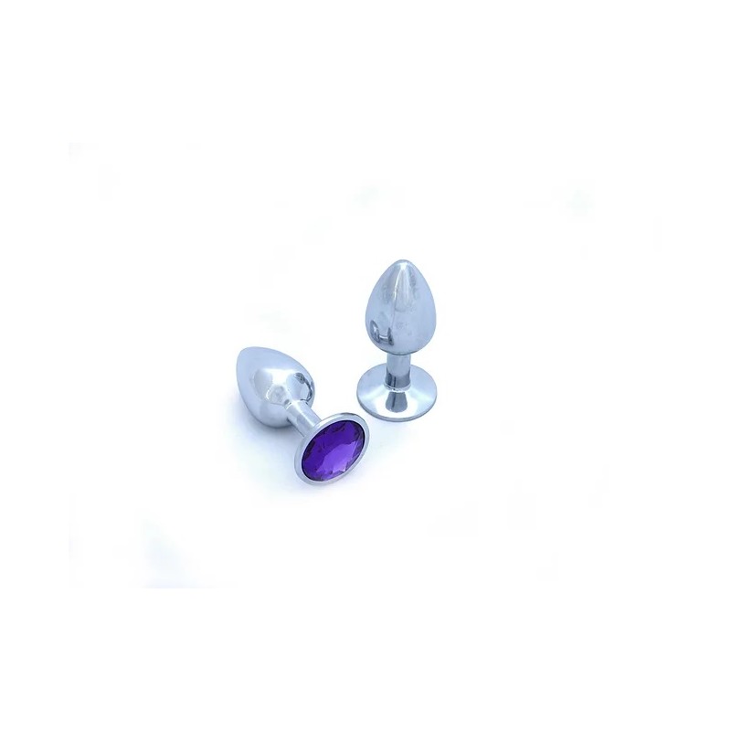 BUTT PLUG DE ALUMINIO - GRANDE -  GEMA LILA