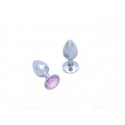 BUTT PLUG ALUMINIO - MEDIO - GEMA ROSA