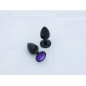 BUTT PLUG  ALUMINIO ANODIZADO  - PEQUEÑO - GEMA LILA