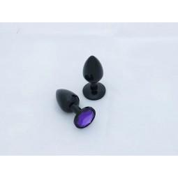 BUTT PLUG  ALUMINIO ANODIZADO  - PEQUEÑO - GEMA LILA