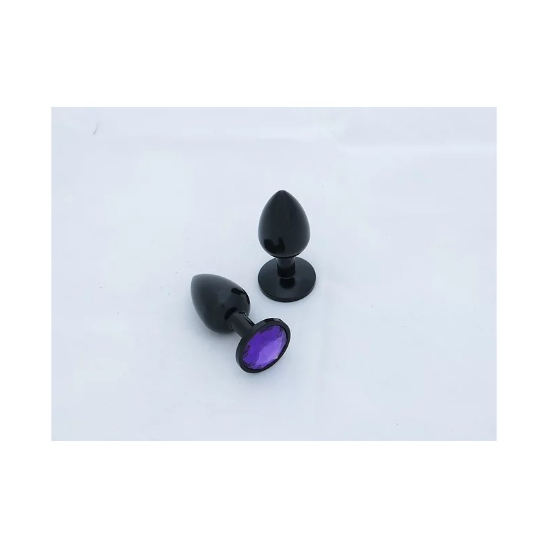 BUTT PLUG  ALUMINIO ANODIZADO  - PEQUEÑO - GEMA LILA