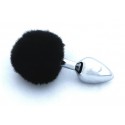 BUTT PLUG COLA DE CONEJO - PEQUEÑO - NEGRO
