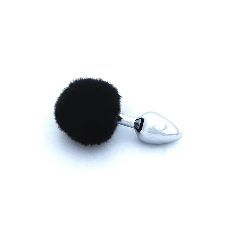 BUTT PLUG COLA DE CONEJO - PEQUEÑO - NEGRO