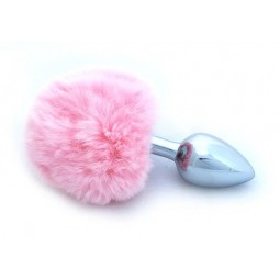 BUTT PLUG COLA DE CONEJO - PEQUEÑO - ROSA