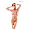 FORCA BODY DE REJILLA (BODYSTOCKING) ROJO - S/M