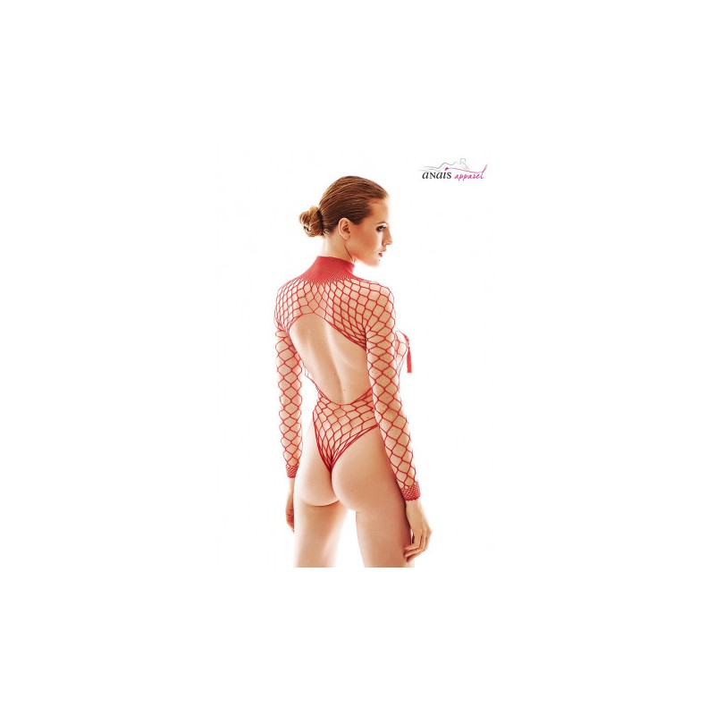 FORCA BODY DE REJILLA (BODYSTOCKING) ROJO - S/M