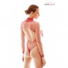 FORCA BODY DE REJILLA (BODYSTOCKING) ROJO - S/M