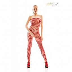 ORICA CUERPO ENTERO DE REJILLA (BODYSTOCKING)  ROJO - S/M