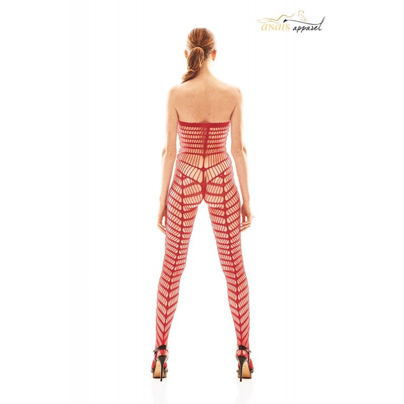 ORICA CUERPO ENTERO DE REJILLA (BODYSTOCKING)  ROJO - S/M