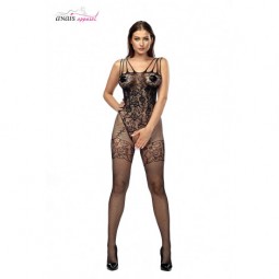 CHRYSTELLE CUERPO ENTERO DE REJILLA (BODYSTOCKING) NEGRO - S/M