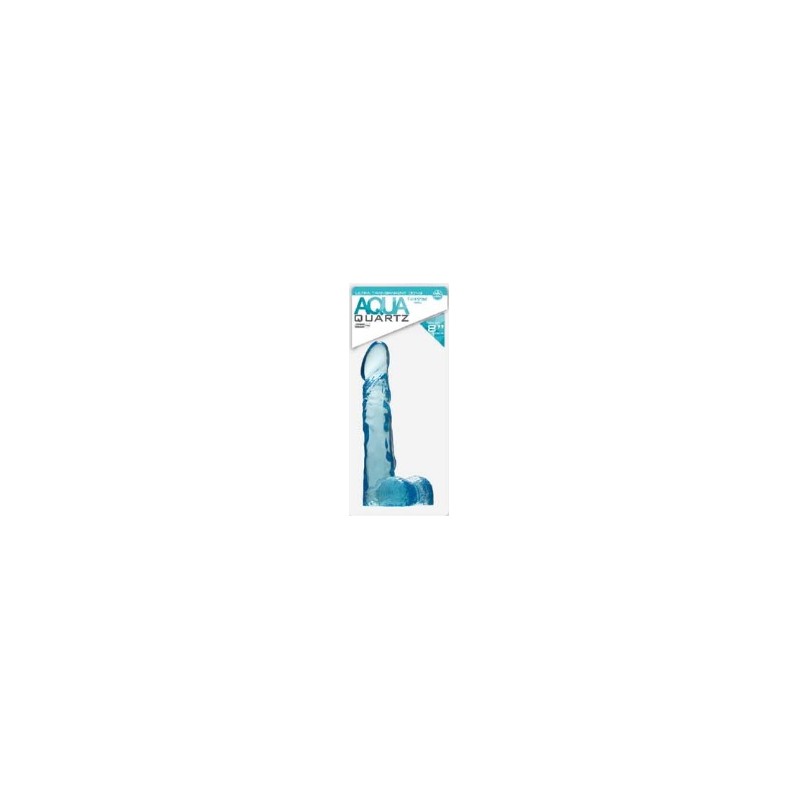 Aqua Quartz 8" - Dildo Azul Transparente