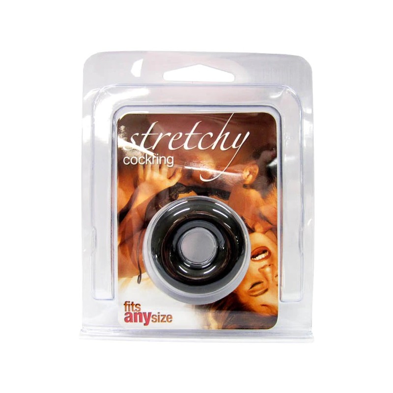 Stretchy Silicone Cockring Black