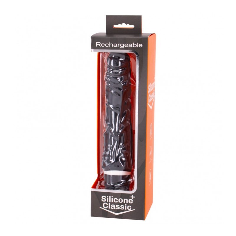 SILICONE CLASSIC PLUS NEGRO  - 21CM RECARGABLE