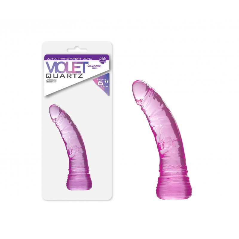 Violet Quartz Dong 6" - Clear Purple