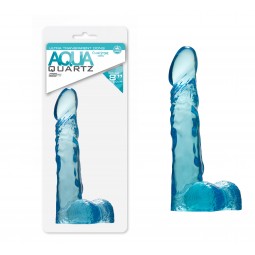 Aqua Quartz 8" - Dildo Azul Transparente