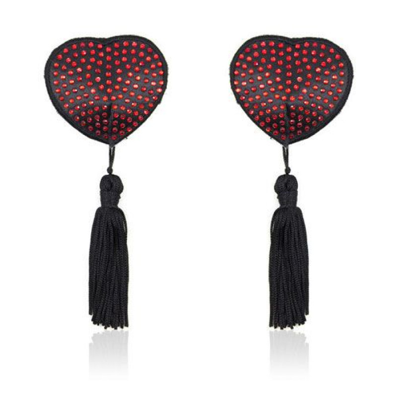 SHINE RED NIPPLES TASSELS