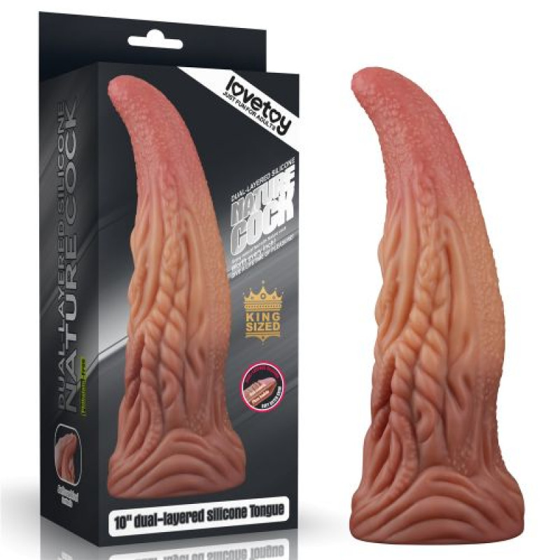 LOVETOY LENGUA DE SILICONA PLATINUM DOBLE CAPA 10