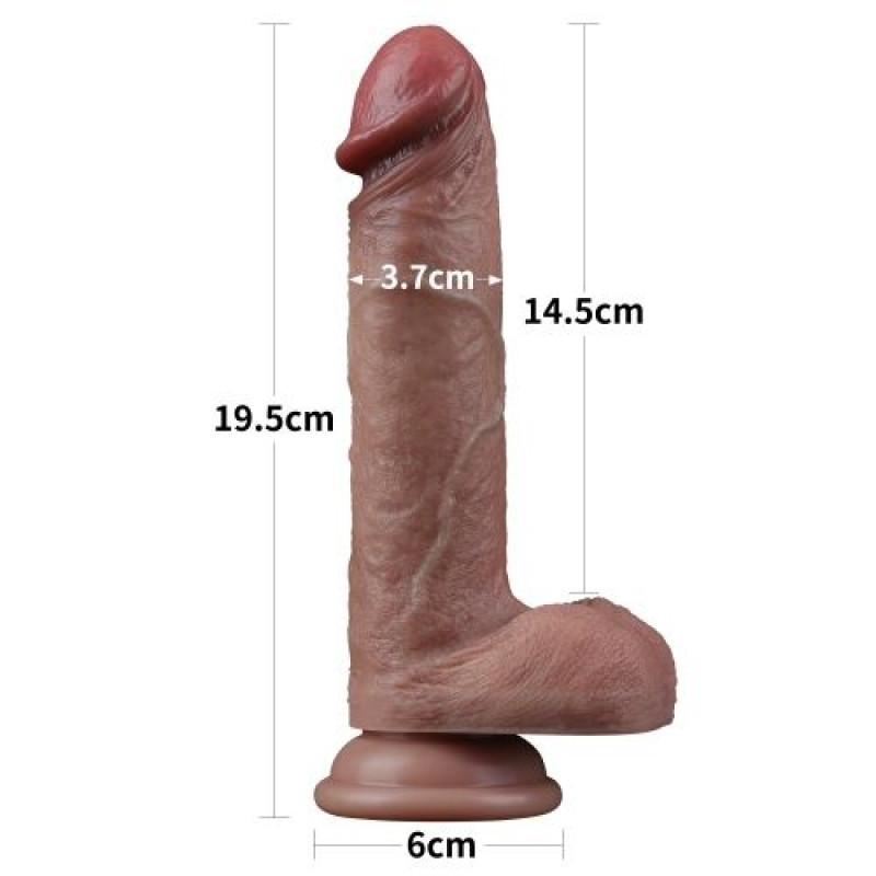 LOVETOY DUAL LAYERED SILICONE COCK 7.5