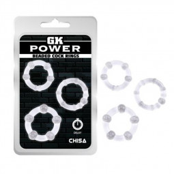 BEADED RINGS SET CLEAR